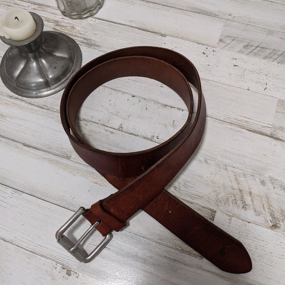 Vintage Polo Ralph Lauren brown leather belt 40 - Picture 7 of 9